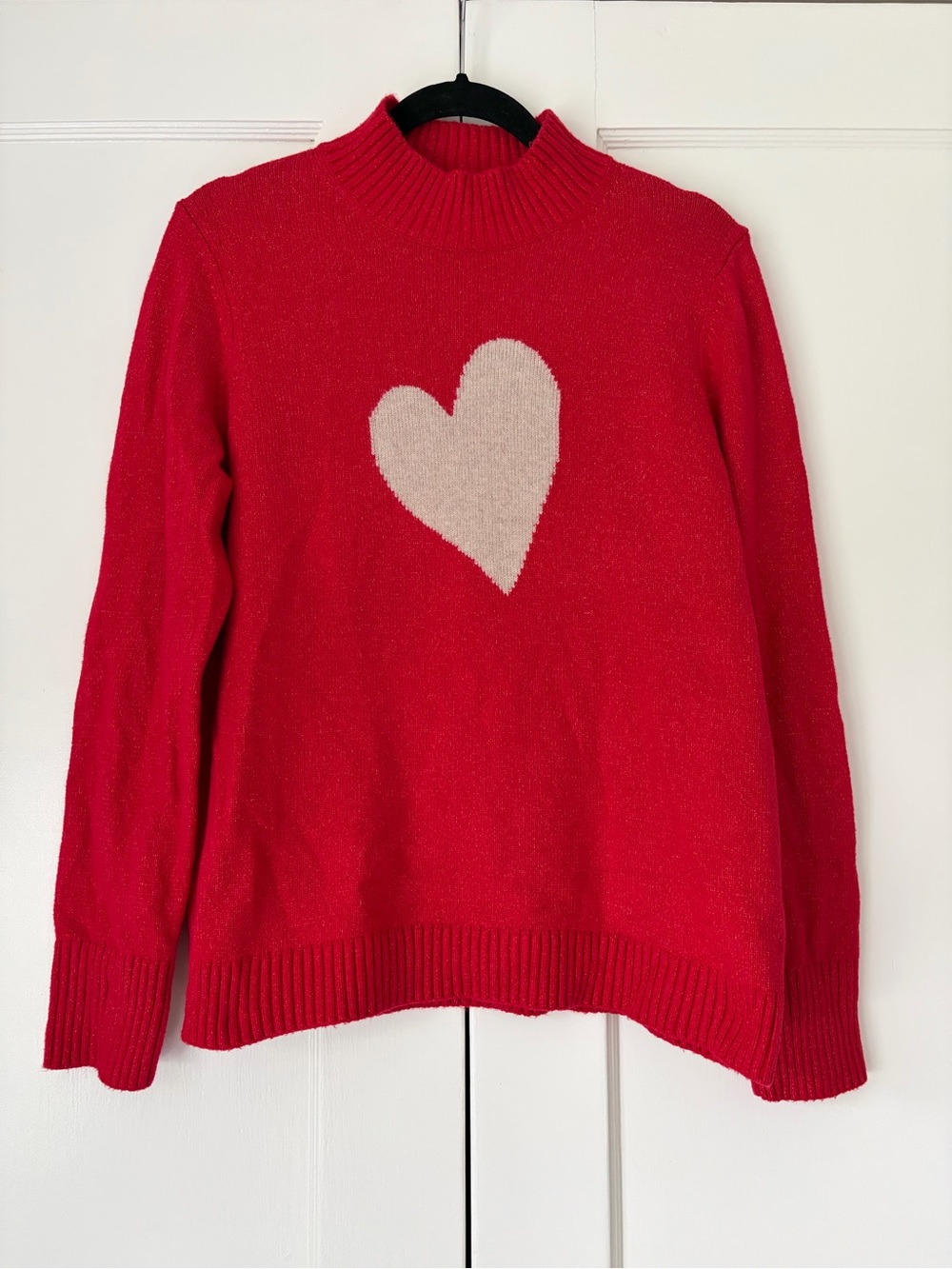 Talbots Mockneck Pullover - Intarsia Heart - Women’s Sweater Size L